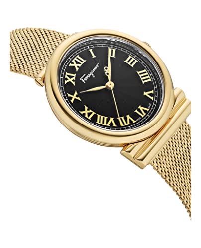 Salvatore Ferragamo Gancino Gold Mesh Swiss Watch #TOP19