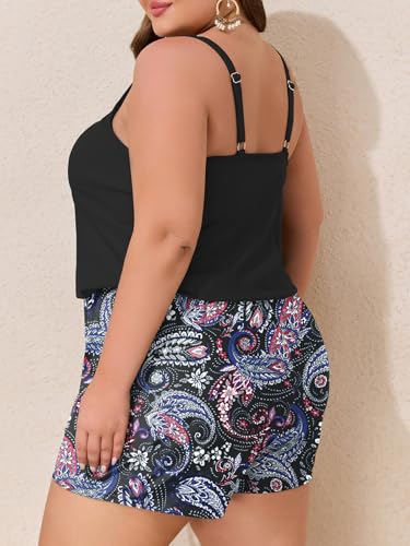 Image of Summer Mae Plus Size Swim Romper for Women One Piece 2026 Modest Swimsuit | Bathing suit,Button design,Adjustable tie at waist,Side pockets,Tummy control,Adjustable shoulder strap,Blouson,Beach,Pool