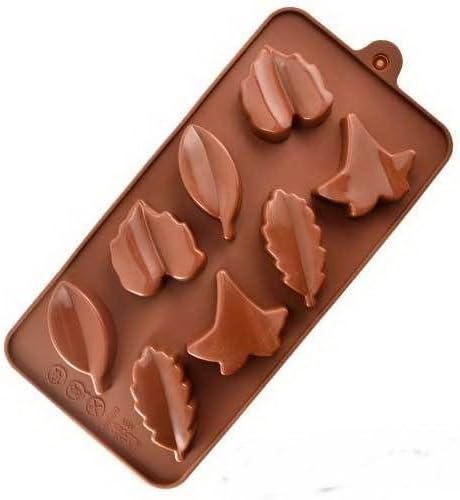 Set of 8 Leaves Silicone Holly Ivy Maple Rose Leaf Chocolate Cake Baking Mould