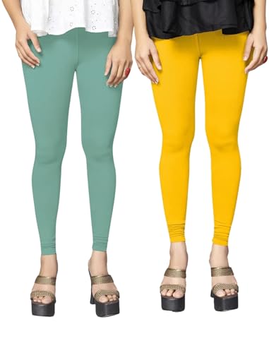 Image of Women's Cotton Lycra Ankle Length Legging with Strechable and Regular Fit | Pant for Women (Pack of 2)