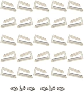 RUIHEJIA 20 Pcs Led Light Strip Clips Plastic Fixer Clips Light Strip Fixing Strips for LED Strips Round and Flat Strips Flexible Neon Strips
