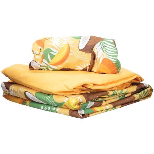 Image of ForPro Premium Designer Microfiber 3-Piece Massage Sheet Set, Coco Mango, Ultra-Light, Stain and Wrinkle-Resistant, Includes Flat and Fitted Sheets and Face Rest Cover