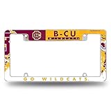 Rico Industries NCAA Bethune-Cookman Wildcats Primary 12" x 6" Chrome All Over Automotive License Plate Frame for Car/Truck/SUV