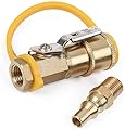 Propane Natural Gas 1/4" RV Quick Connect Adapter Shutoff Valve & Full Flow Plug Kit for Propane Hose, Propane or Natural Gas 1/4" Quick Connect or Disconnect Kit