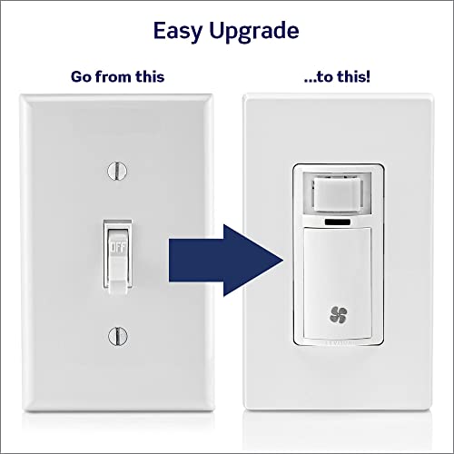 Image of Leviton Humidity Sensor Switch for Bathroom Exhaust Fan, Automate Ventilation, Air Circulation, Moisture Control, HP, Single Pole, DHS05-1LI, Ivory