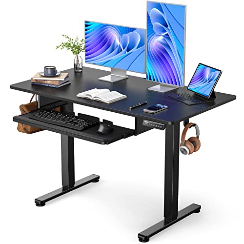 ErGear Electric Standing Desk with Full Size Keyboard Tray, Adjustable Height Sit Stand Up Desk, Home Office Desk Computer Workstation, 48x24 Inches, Black ErGear Electric Standing Desk with Full Size Keyboard Tray, Adjustable Height Sit Stand Up Desk, Home Office Desk Computer Workstation, 48x24 Inches, Black