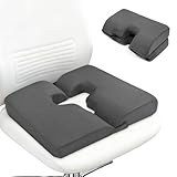 JZHLLA 2-in-1 Bed Sore Cushion for Buttocks with T-Cut Design 17.3x15.7 Inch Pressure Relief Bed Sore Prevention Breathable Mesh Cover with High-Density Foam