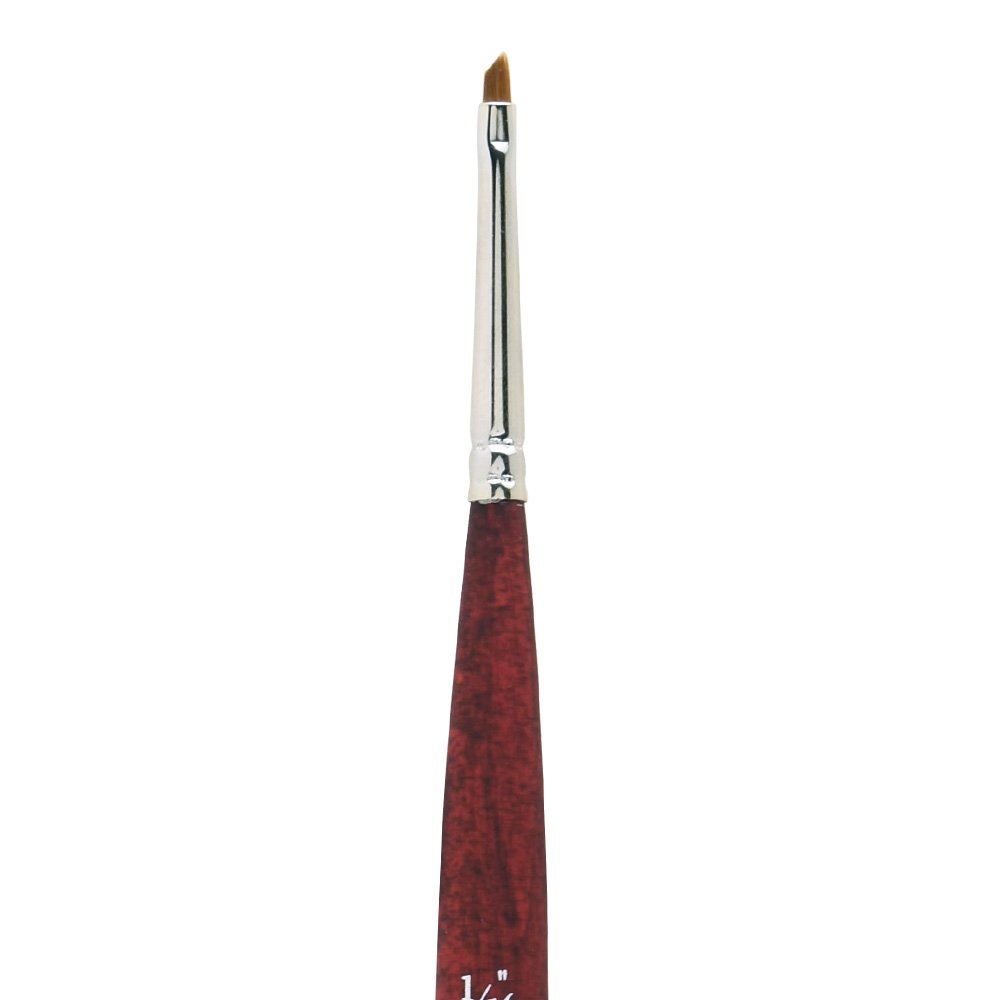Princeton Velvetouch Short Handle Mini Angle Shader Paintbrush | Signature Velvetouch Comfortable Handle | Synthetic Blend for Quality Performance | Size - 1/16 1