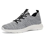 VAMJAM Men's Running Shoes Fashion Sneakers - Lightweight Breathable Flying Knitting Lace Up Mesh Walking Shoes Workout Casual Sports Shoes Mix Black Size 11