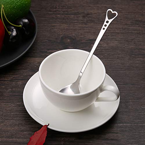 Cabilock Juego de 6 cucharillas de café con forma de corazón, para helado, postre, pudding - Imagen 3