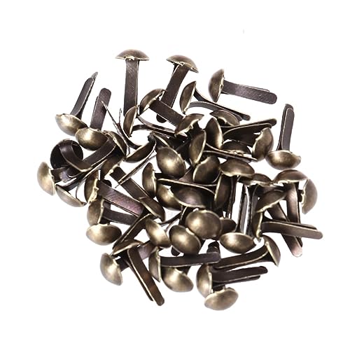 Gadpiparty 100pcs Bronze Metal Brads Round Paper Fasteners for Crafts Scrapbooking DIY Projects Photo Holding and Decoration