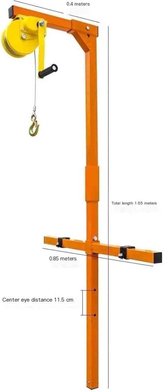 300kg Manual Cable Hoist 25m Outdoor Unit Installation Tool 661LB Heavy Equipment Crane & Reliable Lifting Solution for Heavy Loads