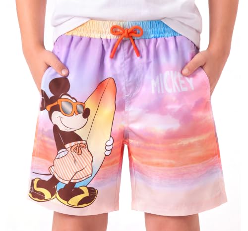 Image of Disney Stitch Spiderman Cars Winnie Toy Story Boy Swim Trunks UPF 50+Swim Shorts Compression Liner & Quick-Dry &Pockets 2-13Y