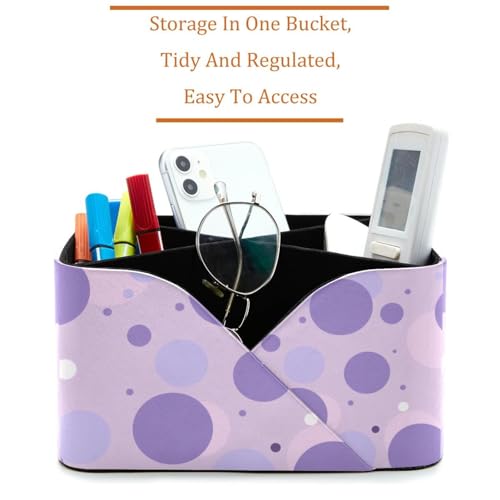 Porte-stylos rectangulaire violet à motif géométrique pour bureau