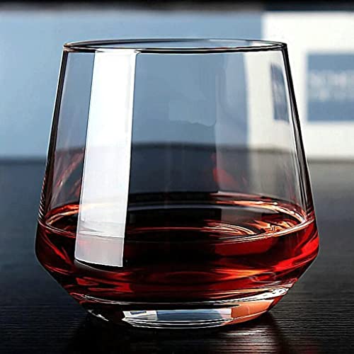 Image of LUXU Premium Whiskey Glasses Set of 6, Transparent, 370 ML, Whisky Glass, Diamond Design Bar Glass for Drinking Bourbon, Whisky, Scotch Cocktail Tumblers (BNZ-6)