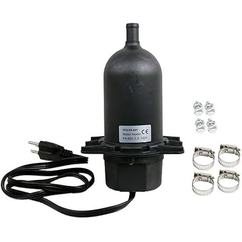 JEENDA TPS151GT10-000 Engine Block Heater 590-893 1500W 120V Option 100-120F Coolant Pre-Heater for Generators Trucks Gas Engines,with a Plug Cover