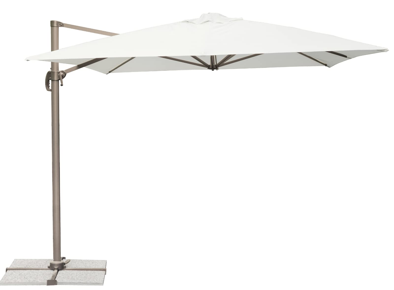 Sombrilla de jardín 3 x 4 metros - Palo descentralizado de aluminio color gris - Techo impermeable crudo, antracita