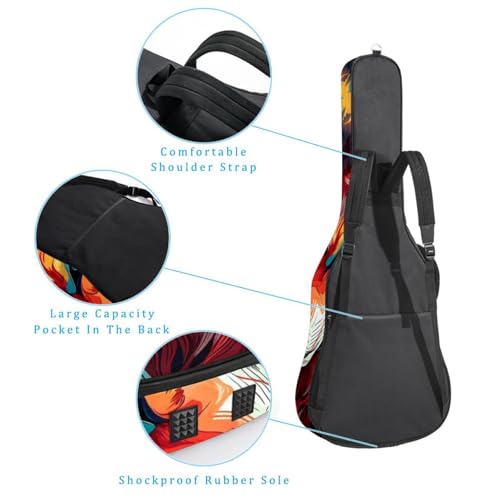 JRHEJTFZ Housse pour guitare acoustique de 1,9 cm d’épaisseur – Imperméable – Durable et élégant – Motif loup de dessin animé avec fleur violette, Multicolore 5., 42.9×16.9×4.7 in, Motif imprimé - Les Beatles, Paul McCartney, John Lennon, RIngo Starr, George Harrison JRHEJTFZ Housse pour guitare acoustique de 1,9 cm d'épaisseur - Imperméable - Durable et élégant - Motif loup de dessin animé avec fleur violette, Multicolore 5., 42.9x16.9x4.7 in, Motif imprimé – Image 4