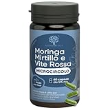 Integratore Microcircolo Gambe Mirtillo Nero e Vite Rossa con Moringa BIO - NUOVA FORMULA ...