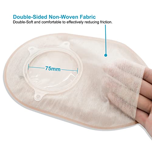 Konweda 20Pcs Ostomy Bags With Clamp Closure,Colostomy Supplies,Two Piece Drainable Ostomy Pouch For Ileostomy Stoma Care, Cut-To-Fit (15Pcs Bags+5Pcs Barrier) #TOP4