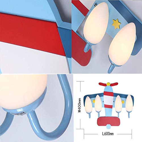Plafonnier avion E14x4 illuminant la chambre d'enfant d'une douce lumière