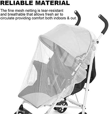 TSHAOUN Universal Mosquito Net Cover Stroller Nets Bug Nets Mosquito Nets for Carrycots and Travel Cribs Suitable for Stroller Car Seats Stroller Car Seat Stroller Bassine Travel Crib (1 pack)