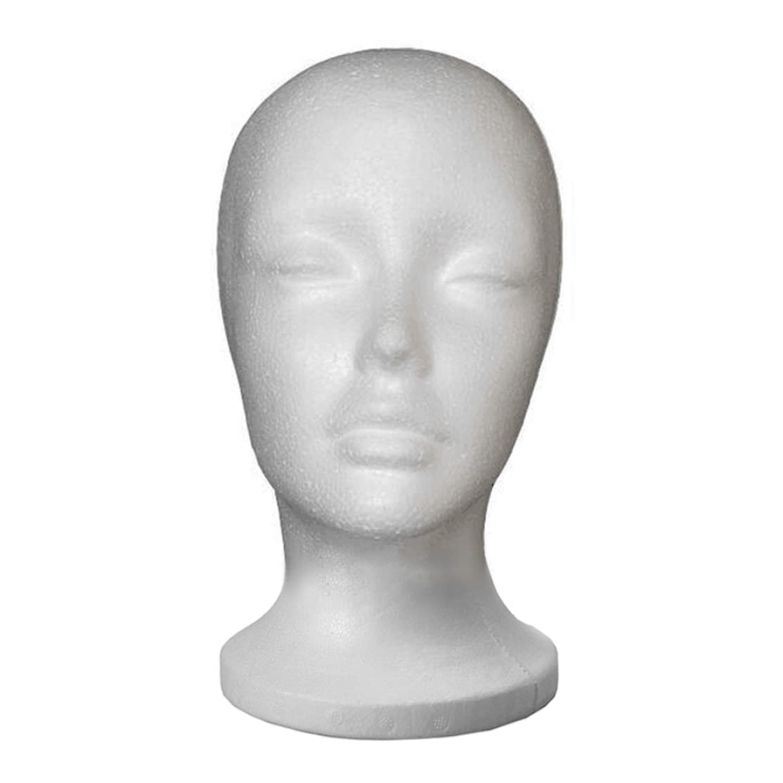 Cabeza de maniquí de espuma para exhibir sombreros y gafas en tu tocador