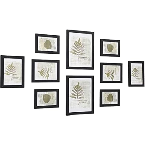 SONGMICS Bilderrahmen, 10-er Set Fotorahmen - 2 STK. 20 x 25 cm, 4 STK. 13 x 18 cm und 4 STK. 10 x 15 cm, aus Holzfaserplatten, Weihnachten, schwarz RPF310H Cover