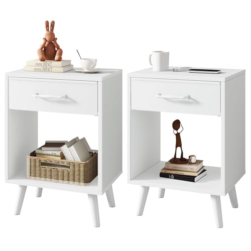 YMYNY Set de 2 Mesitas de Noche Mesa Auxiliar