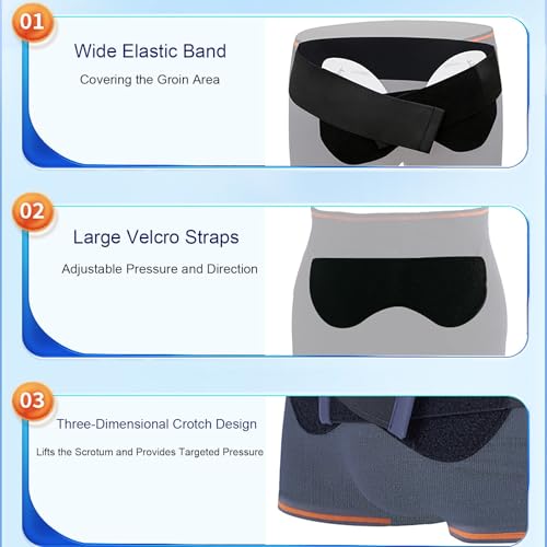 Faja para Hernia Inguinal con 2 Almohadillas Compresión, Talla L miniatura 6