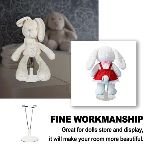 HMIEPRS 5 Stück Puppenständer Displayhalter, Einstellbare Puppe Halterung Unterstützung, Actionfigur Display Ständer für 20cm/8inch Puppen, Teddybär Stand Unterstützung, Puppe Halter (Weiß)