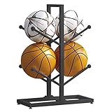 Vertikaler doppelseitiger Basketball-Rack-Halter Schwarzer Ball-Aufbewahrungs-Organisator-Ständer for Fußball/Volleyball Jungenzimmer/Schule/Hallenball-Ausstellungsstand (Size : 5 Tier) (2 Tier) (2