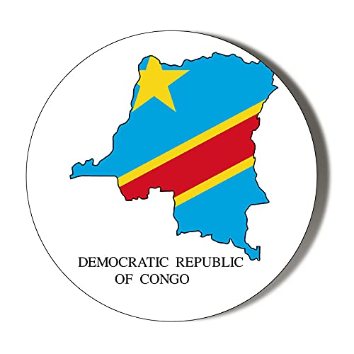 Gift Insanity White Democratic Republic Of Congo Flag Mapped 45Mm Medium Fridge Magnet