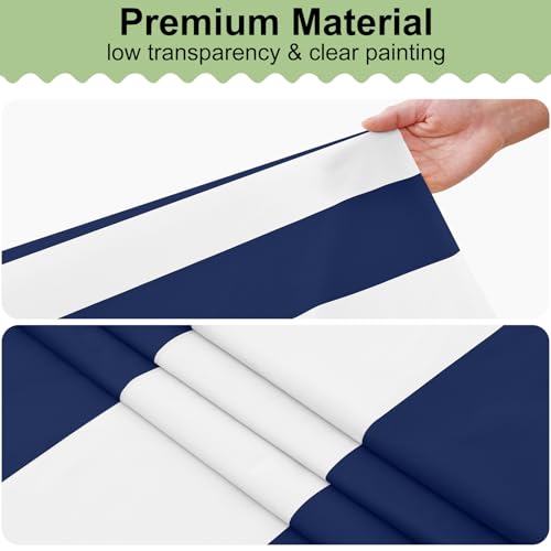 Image of misaya 12 Packs 54 inch x 108 inch Plastic Disposable Table Cloth, Navy and White