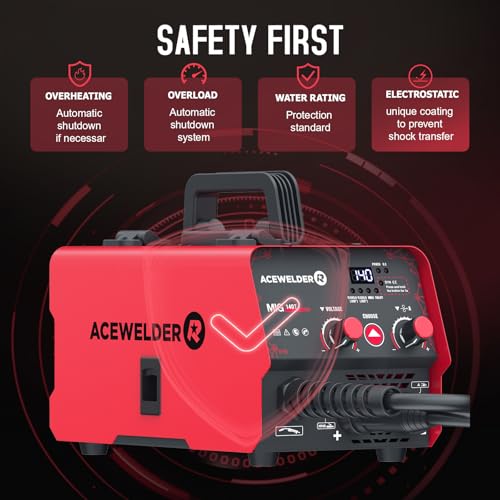 ACEWELDER 140A Gasless Flux Core MIG Welder/Lift TIG/Stick 3 in 1 Welding Machine 110V Portable IGBT Inverter Synergy Welder Machine - Image 6