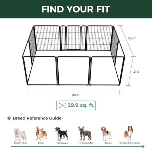 FXW AuraSpace Pro Laufstall für den Innenbereich, Acryl und Drahtgeflecht, 81,3 cm Höhe, 10 Paneele, Metall-Hundegehege für kleine und mittelgroße Hunde, Schwarz-6