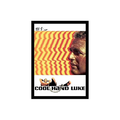 Image of BLINKART Cool Hand Luke (1967) Movie Poster Frame 8x12 Inch | Premium 300 GSM Paper Wall Print | Vintage Film Artwork for Home, Bedroom, Living Room, Office | Framed Photo Decor