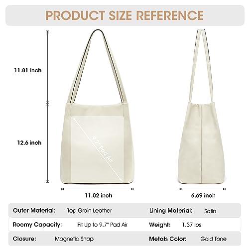 Image of Kattee Women Soft Genuine Leather Totes Shoulder Bag Purses and Handbags with Top Magnetic Snap Closure