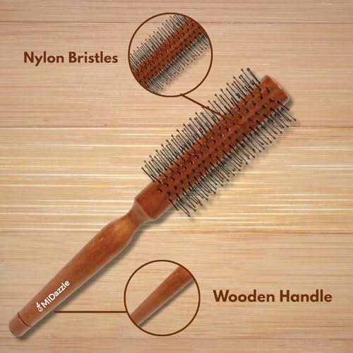 Image of Midazzle Wooden Bold Hair Brush for Women & Men | Natural Wooden Bristles Scalp Massage Comb | Anti-Static, Reduces Frizz & Hair Fall | Detangling Paddle Brush for Thick, Curly & Straight Hair (MIHB0047) (MIHB0045)