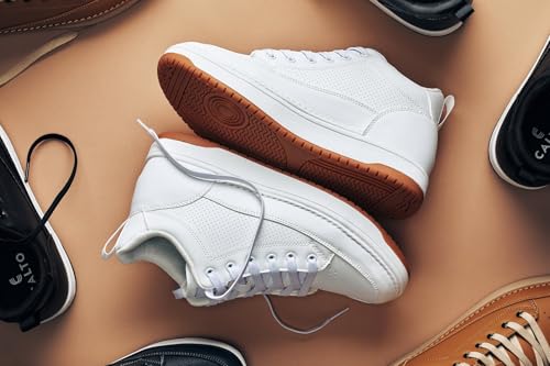Image of CALTO Men's Invisible Height Increasing Elevator Shoes - Casual Low-top Leatherette Sneakers - 2.4 Inches Taller