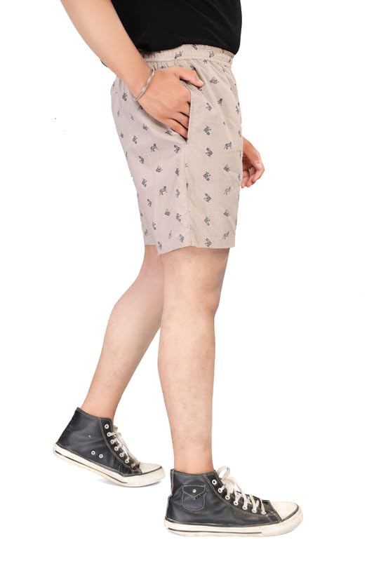 Image of UNOseven Shorts for Boys - 100% Cotton Printed with Side Pockets - Available from Size 7 Years to XL