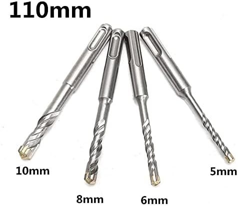Drill Bits For 9Pcs Electric Hammer SDS Plus Drill Bits For Set 110mm Concrete Wall Brick Block Masonry Hole Saw Drilling - (Color: Silver)