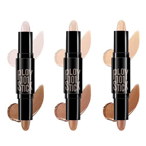 Highlight Concealer Contour Stick,6 Colors Creamy Texture Double-Head Make up Concealer Contouring Cream Shadow Cream Pen Body Shading Stick Set Contouring Highlighting Foundation For Every Skin Type