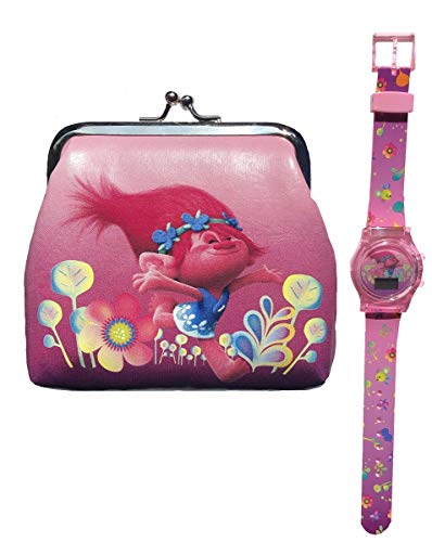 Trolls Montre numérique avec LED Clignotantes et Porte-Monnaie