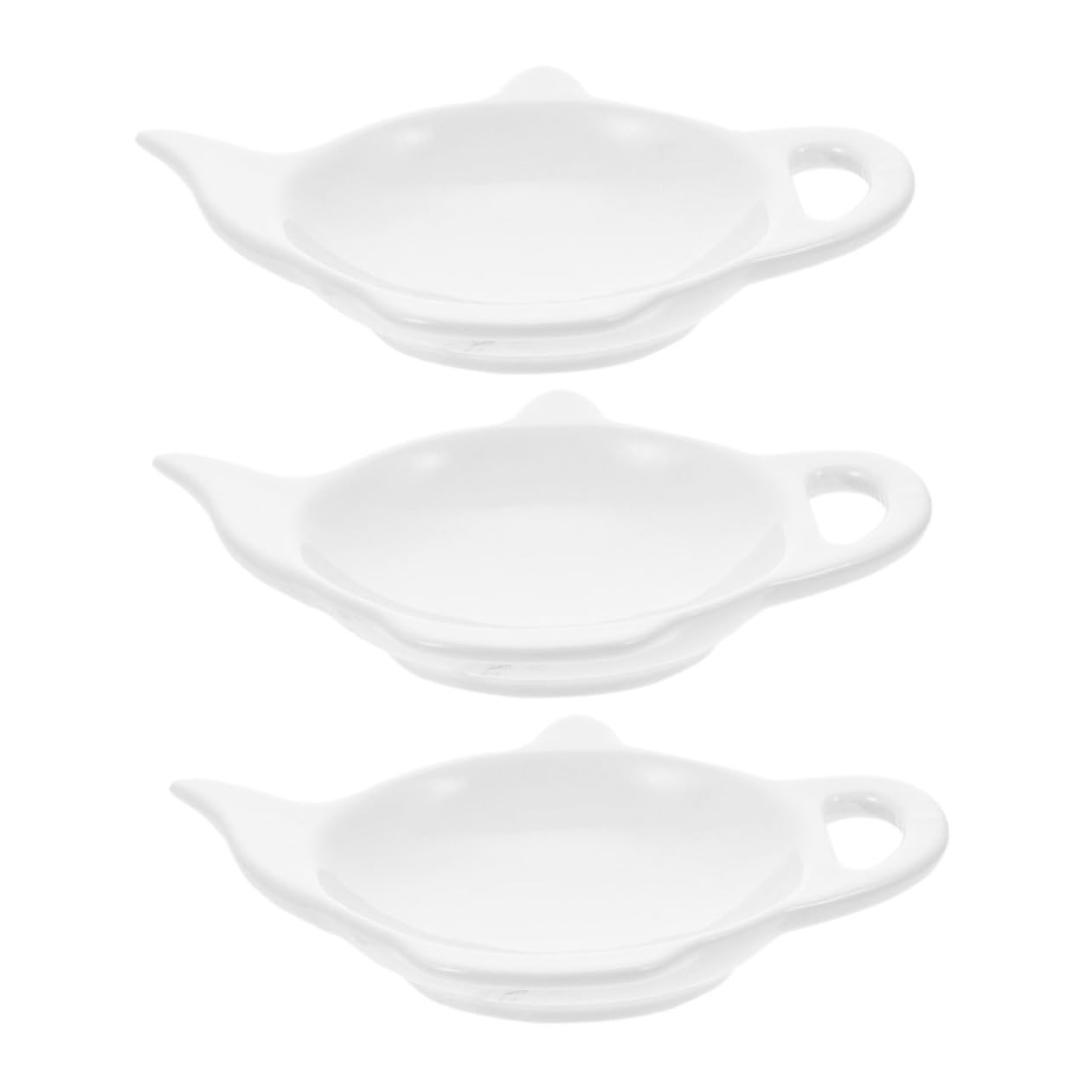 Garneck 3pcs Teapot-Shaped Ceramic Tea Bag Dish Set Cute Tray and Spoon Rest for Tea for Afternoon Accessories and Kitchen Use