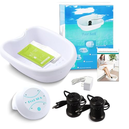 Vitaciti Portable Ionic Detox Foot Bath Machine, Ionic Detox Feet Spa Chi Cleanse with Professional Tub Basin, Two Arrays, Birthday Gift for Parents，Foot Spa Bath for Home Use