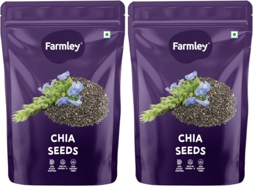 Image of Farmley Chia Seeds 500g, Pack of 2 I Seeds for Eating | Seeds for Weight Management | Rich in Calcium, Protein & Fibre