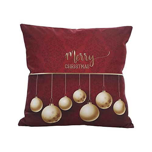 Violet Linen Seasonal Xmas Christmas Holiday Harmony Pattern, Polyester, Super Soft Feel Faux Suede Fabric, Digitaldruck, Ornamente, 45,7 x 45,7 cm, quadratisch, dekorativer Akzent-Kissenbezug Cover