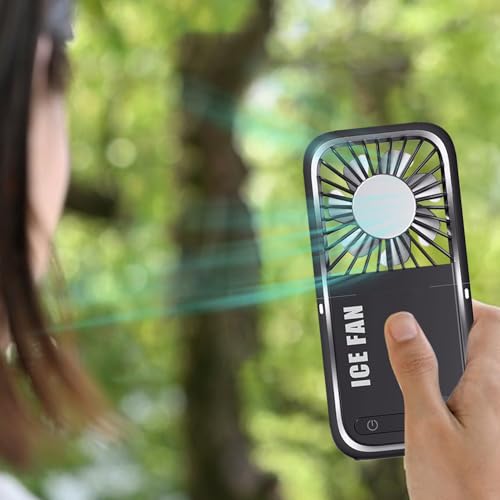 Ventilateur portable USB pliable avec écran LED et support téléphone