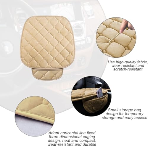 Image of Foam Car Seat Cushion Cover, Convertible Back Seat Extender & Travel Bed, Quilted Padded Seat Protector, Universal Fit for Most Cars, Non-Slip Seat Cushion (3Pcs Beige Cover)